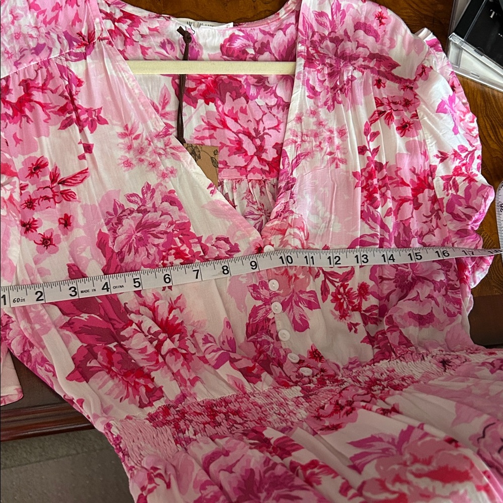 Chic Pink Floral Maxi Dress - Picture 13 of 14